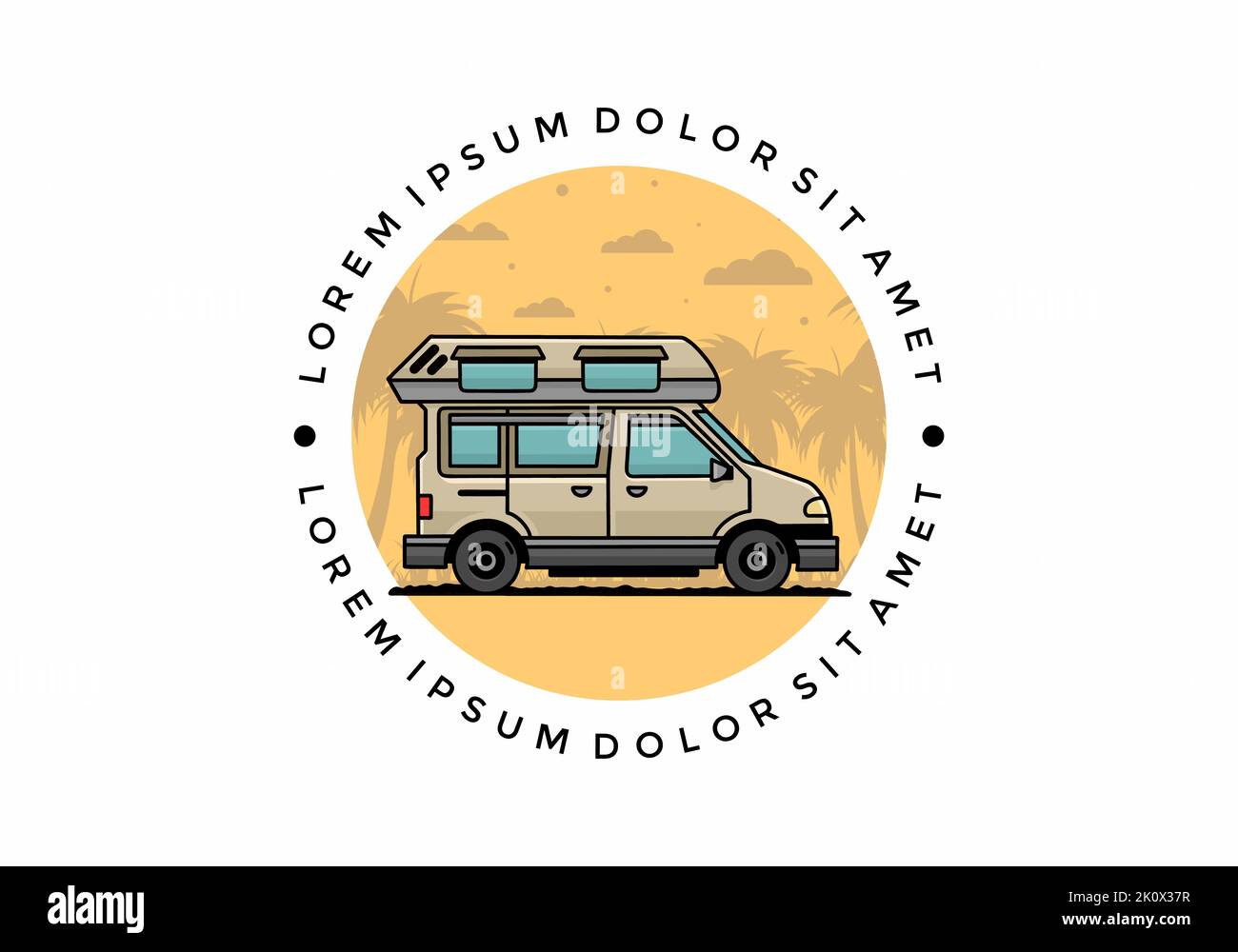 Colorful Van camper illustration badge design Stock Vector Image & Art ...