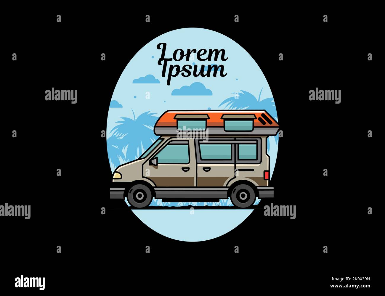 Colorful Van camper illustration badge design Stock Vector Image & Art ...