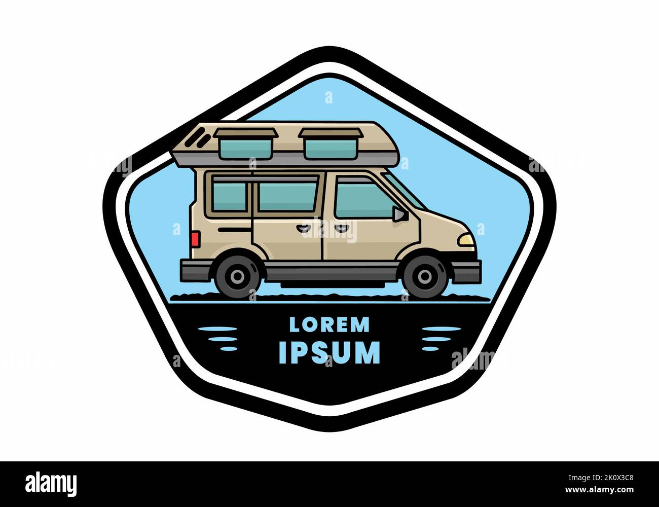 Colorful Van camper illustration badge design Stock Vector Image & Art ...