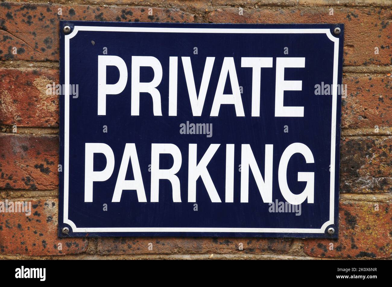 Private parking sign in Brewery Square, Dorchester, Dorset, UK Stock Photo