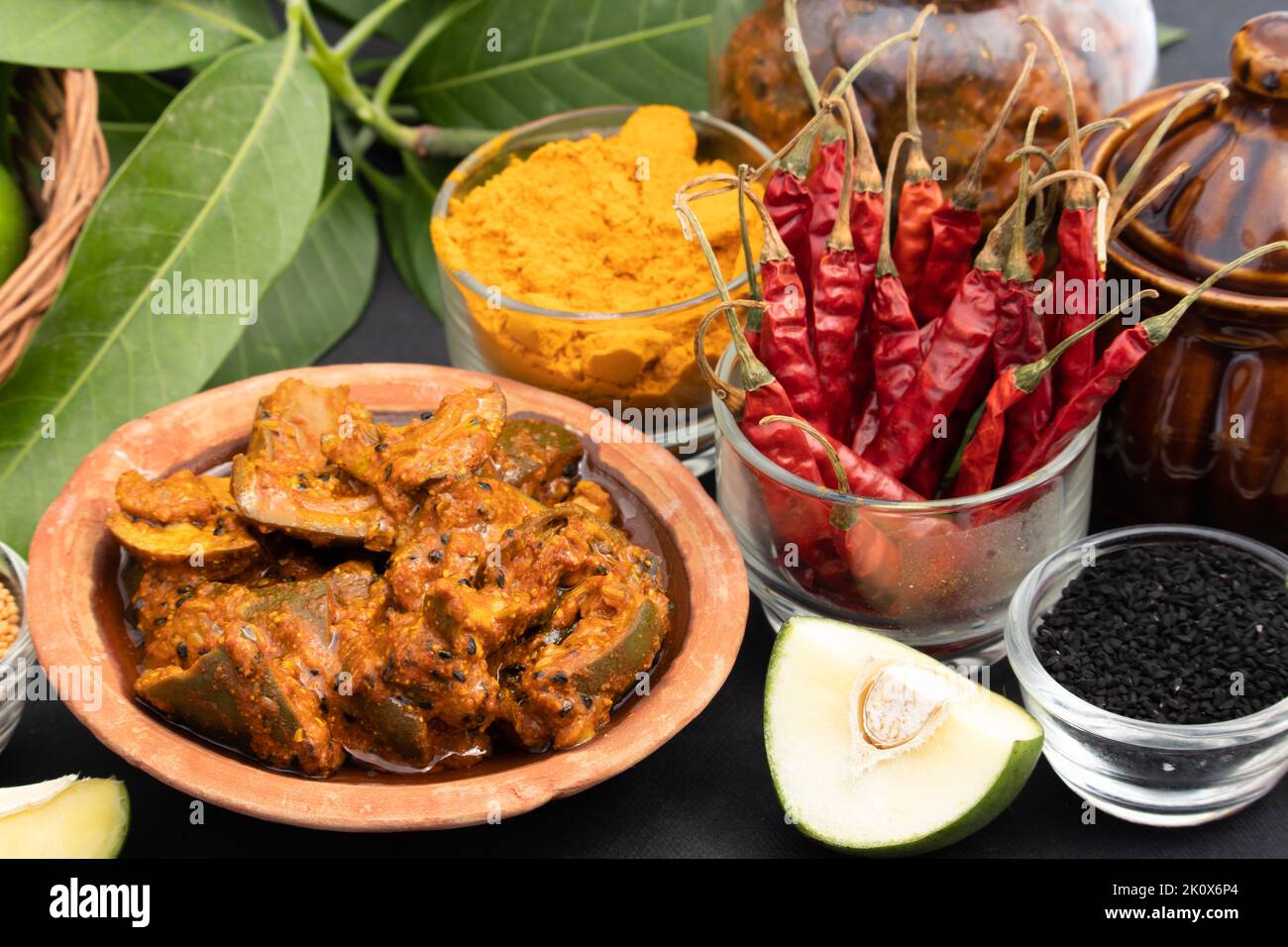 Mango Pickle Also Called Aam Ka Achar Sookha Kairi Chatpata Loncha Is Made Of Unpeeled Raw