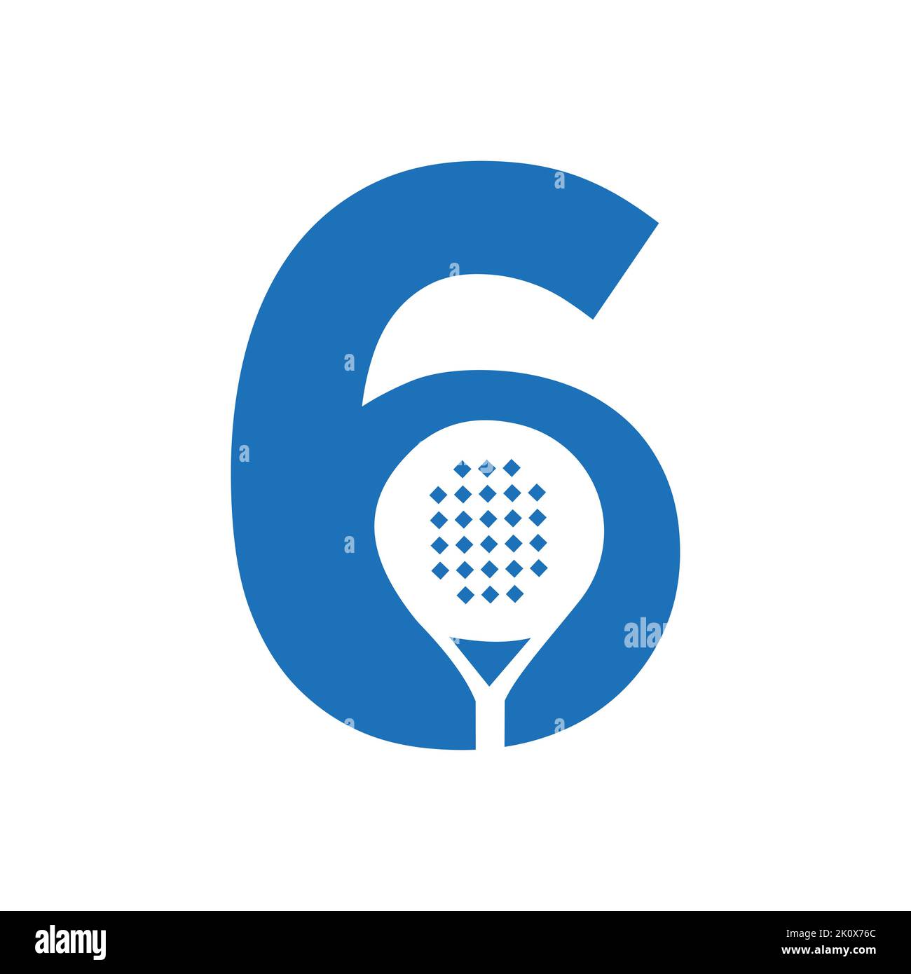 Letter 6 Padel Racket Logo Design Vector Template. Beach Table Tennis ...
