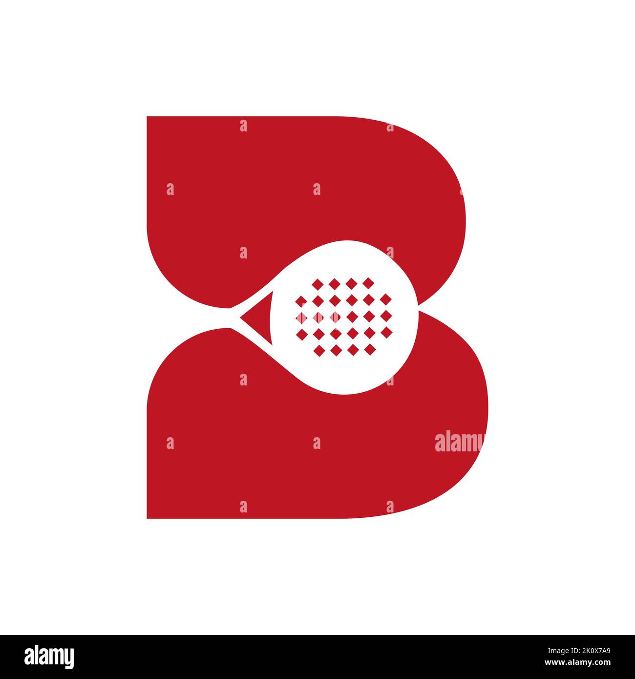 Letter B Padel Racket Logo Design Vector Template. Beach Table Tennis ...