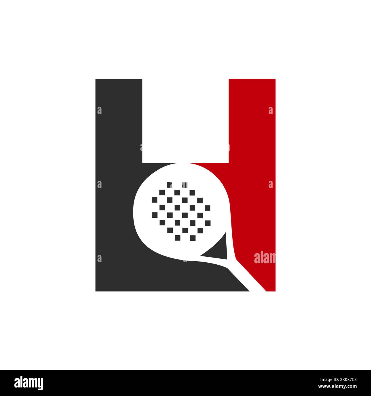 Letter H Padel Racket Logo Design Vector Template. Beach Table Tennis