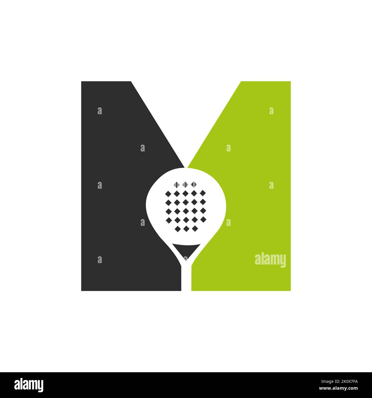 Letter M Padel Racket Logo Design Vector Template. Beach Table Tennis ...