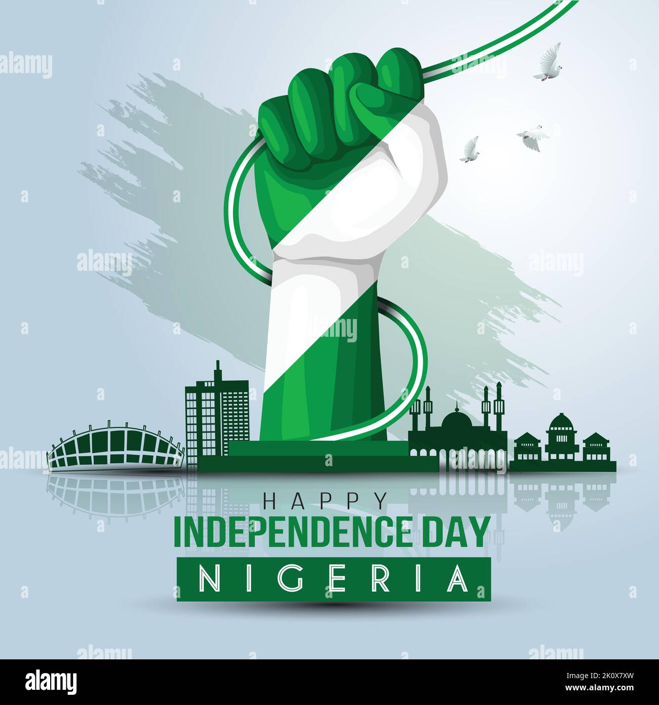 happy independence day Nigeria.1st October background. vector illustration design Stock Vector