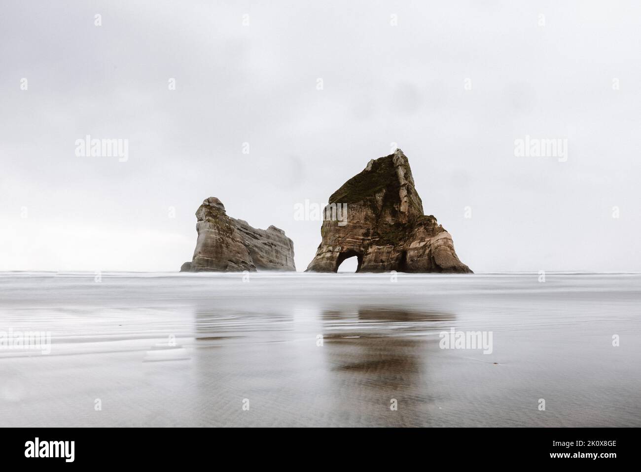 Rock Formation on Wharariki Beach, Golden Bay, New Zealand Stock Photo
