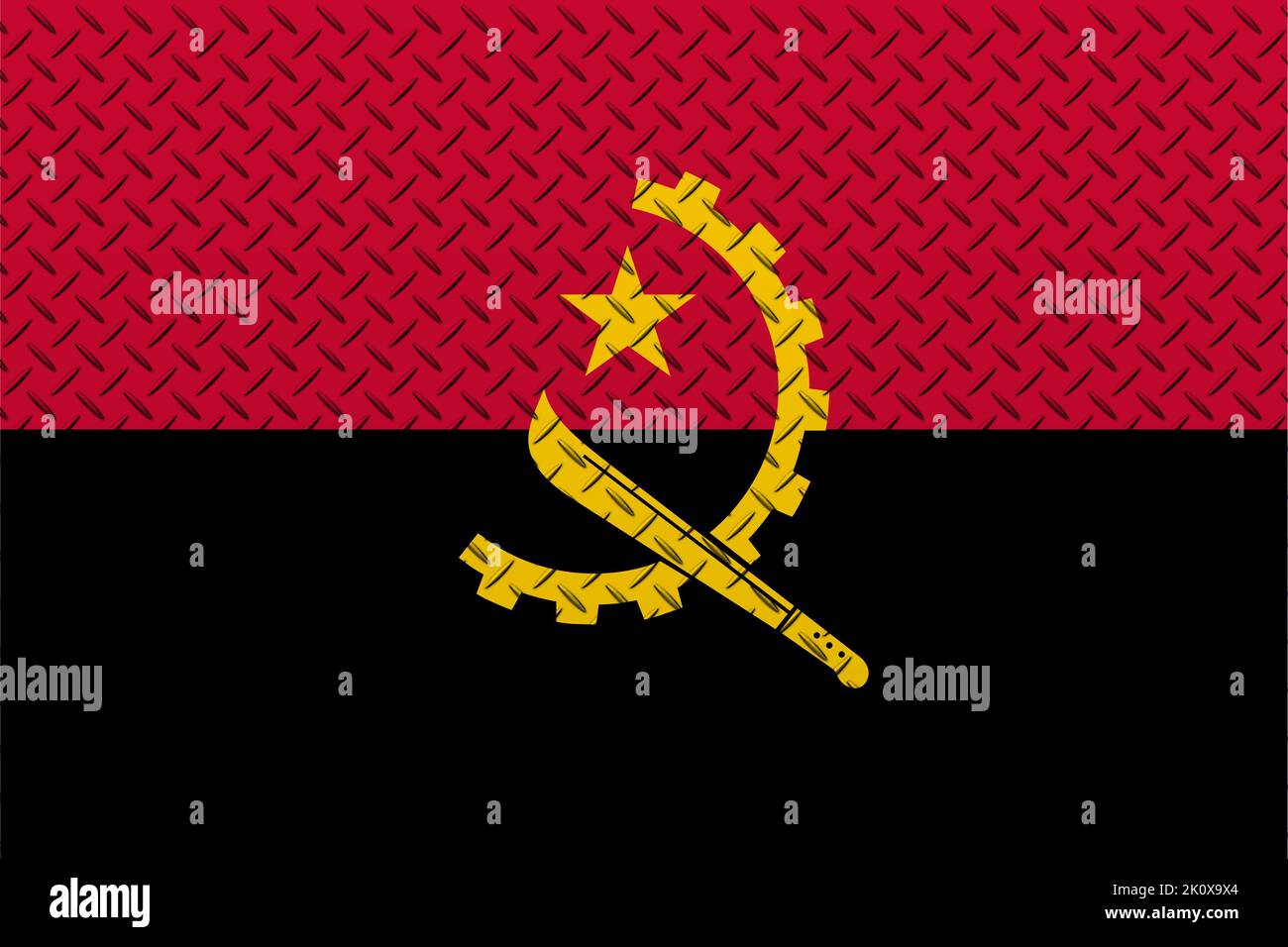 3D Flag of Angola on a metal wall background Stock Photo - Alamy