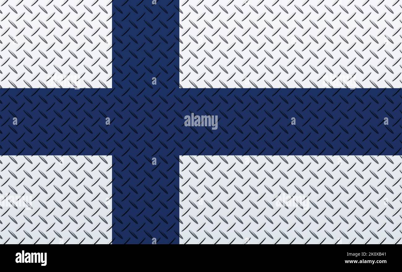 3D Flag of Finland on a metal wall background Stock Photo - Alamy