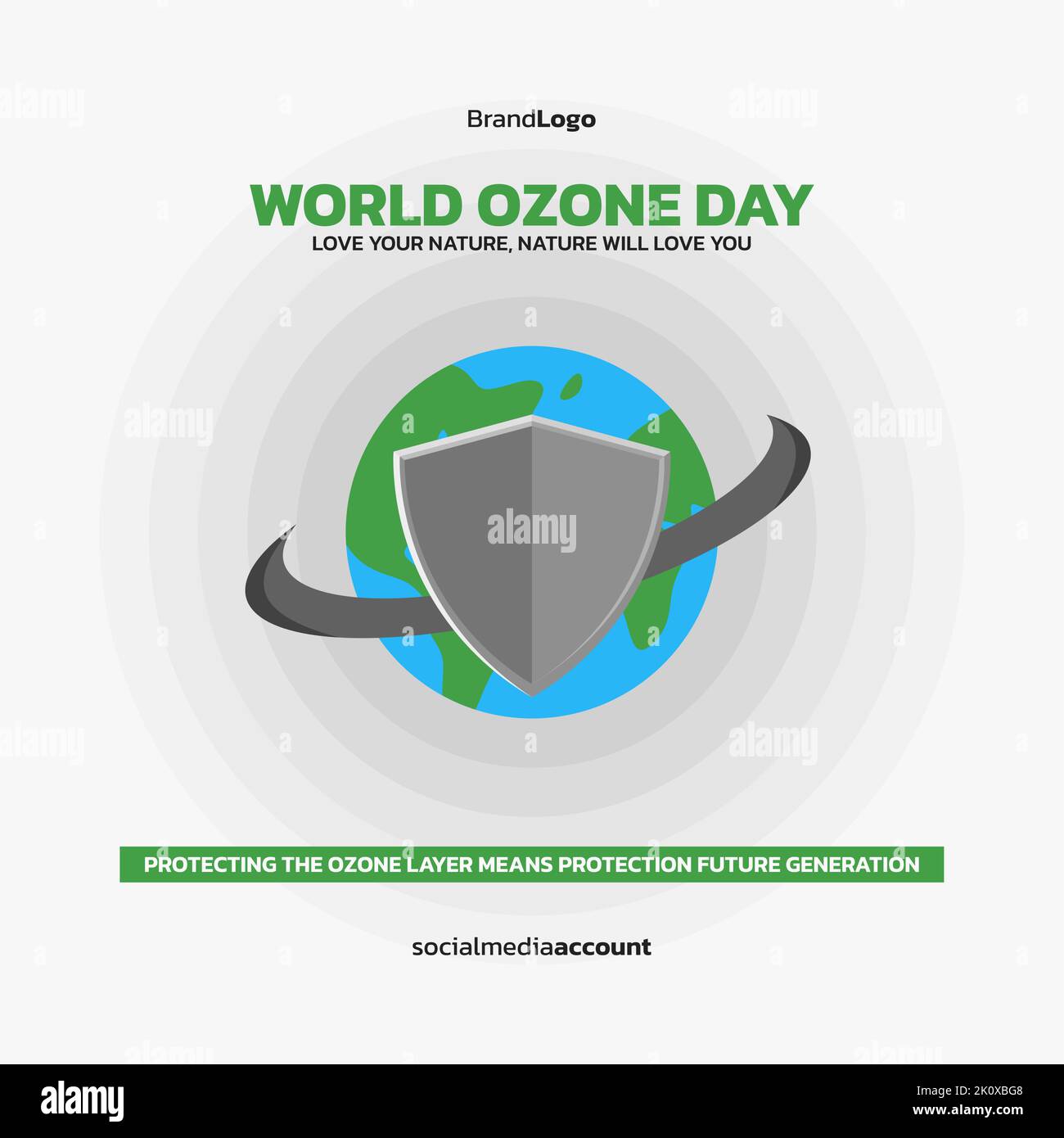 Ozone layer protection day social media poster design template. Earth poster design. vector formats. Stock Vector