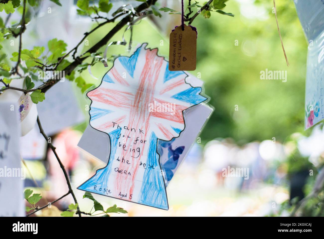 Floral Tributes to Queen Elizabeth II. London, September 2022 Stock Photo