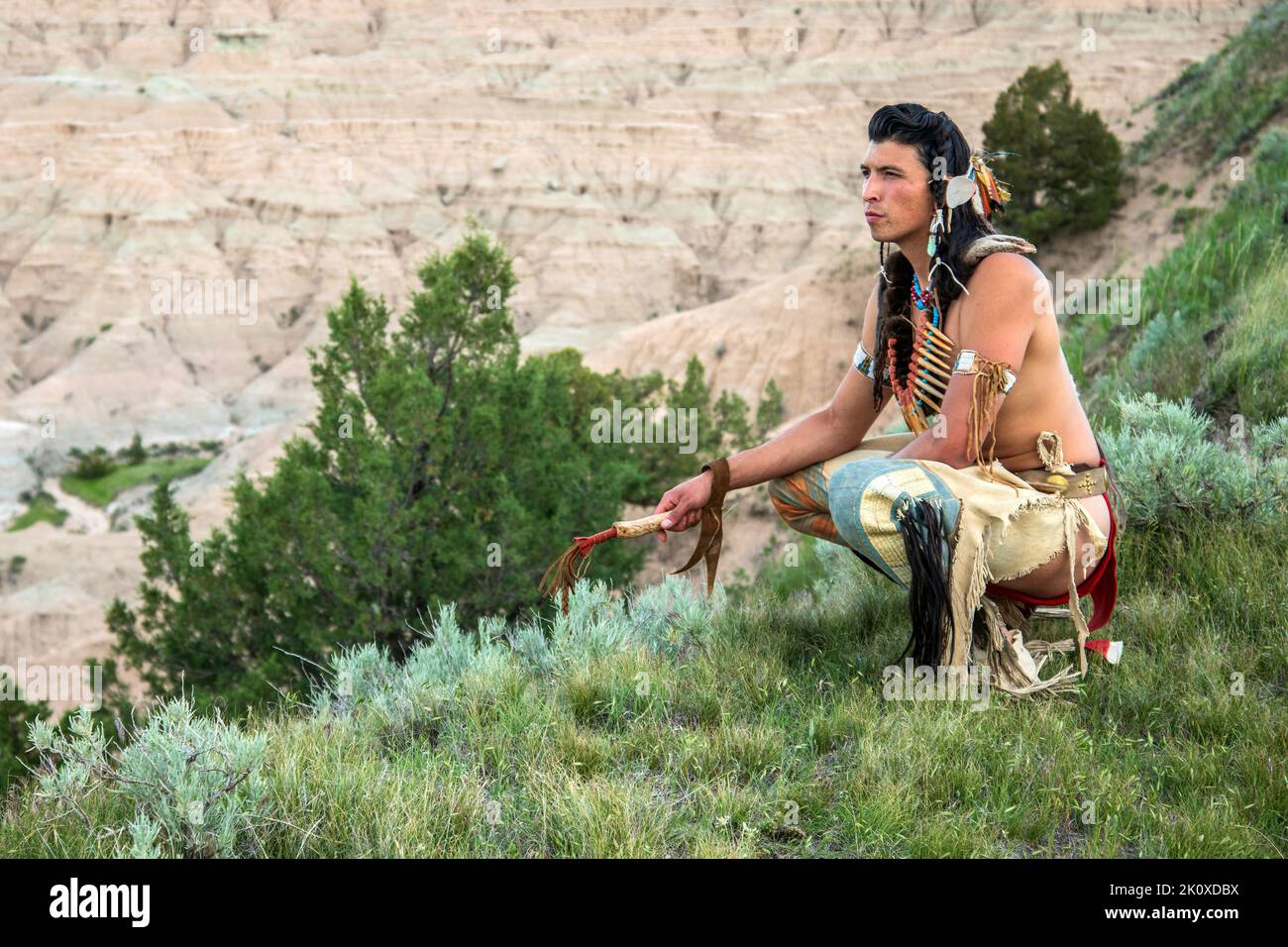 USA, Great Plains, South Dakota, Lakota scout Stock Photo