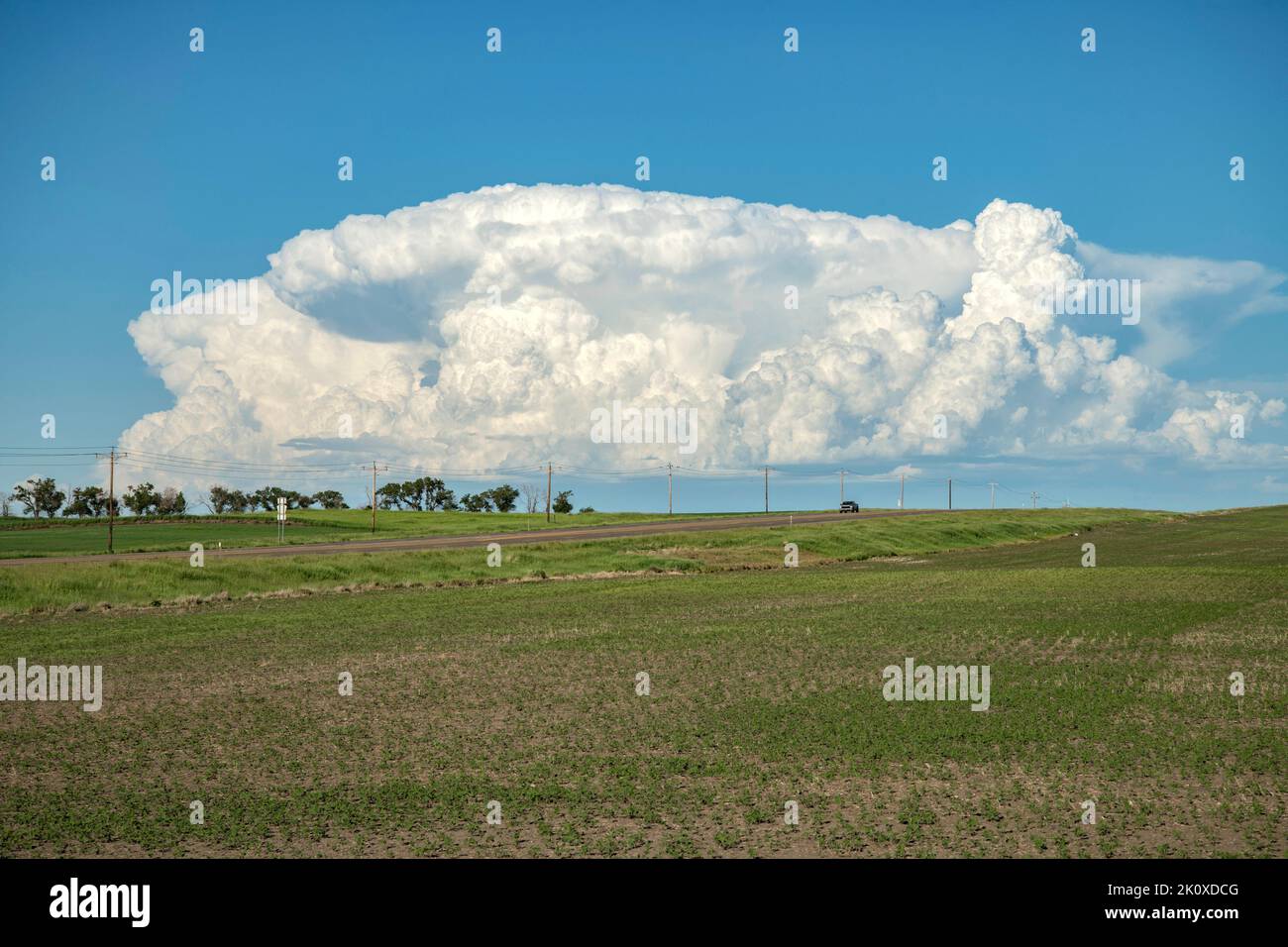 USA, Great Plains, North Dakota,Highway Stock Photo