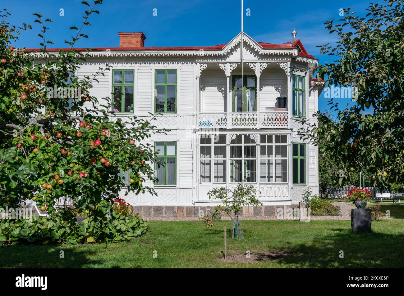Open-air museum Old Linköping during early fall in Sweden. Historic ...