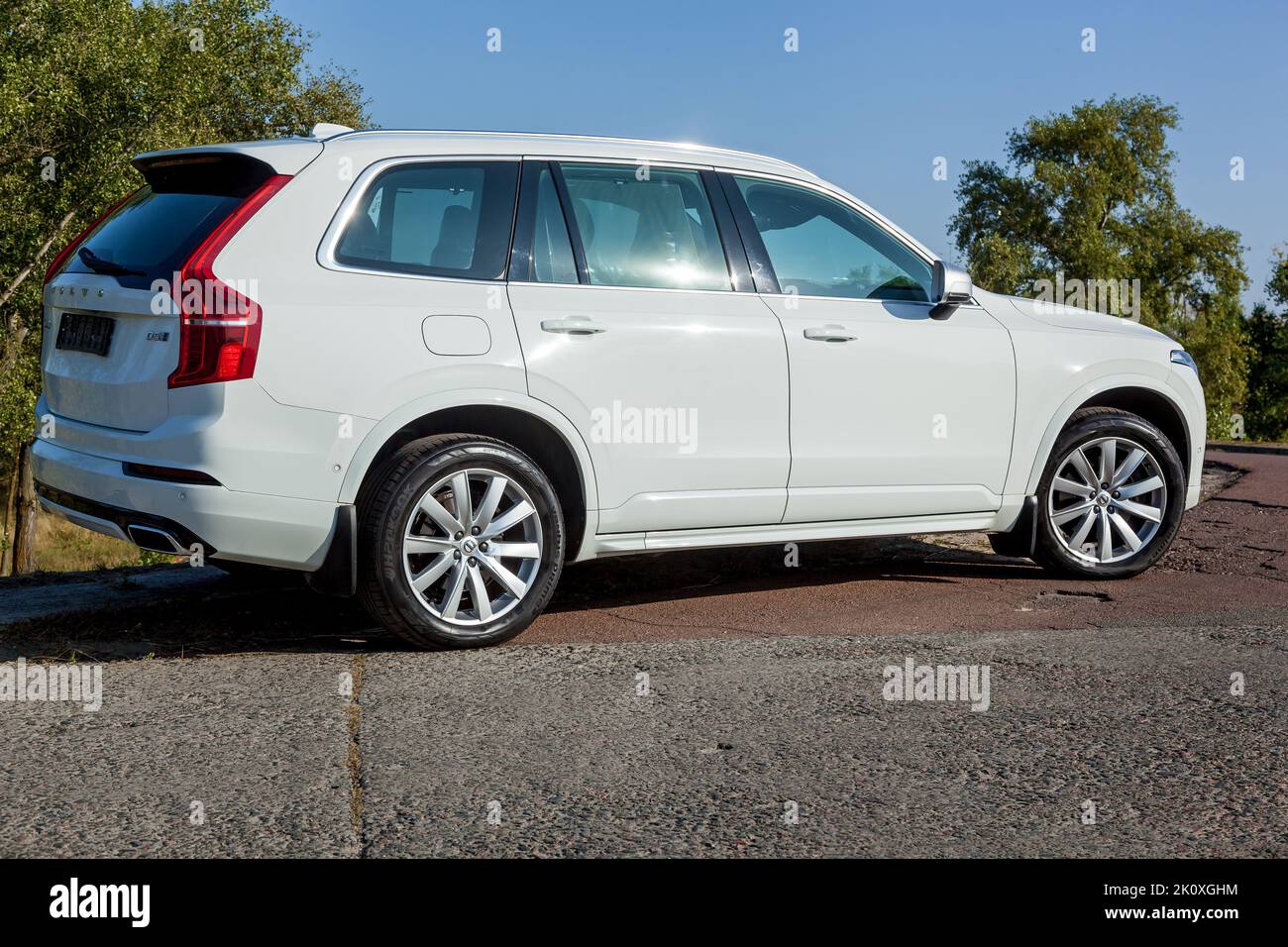 Ukraine Kiev September 26, 2020: Volvo XC90 is the first SUV by Volvo Cars. Designed with Volvo's core values of safety, environment, reliability and Stock Photo