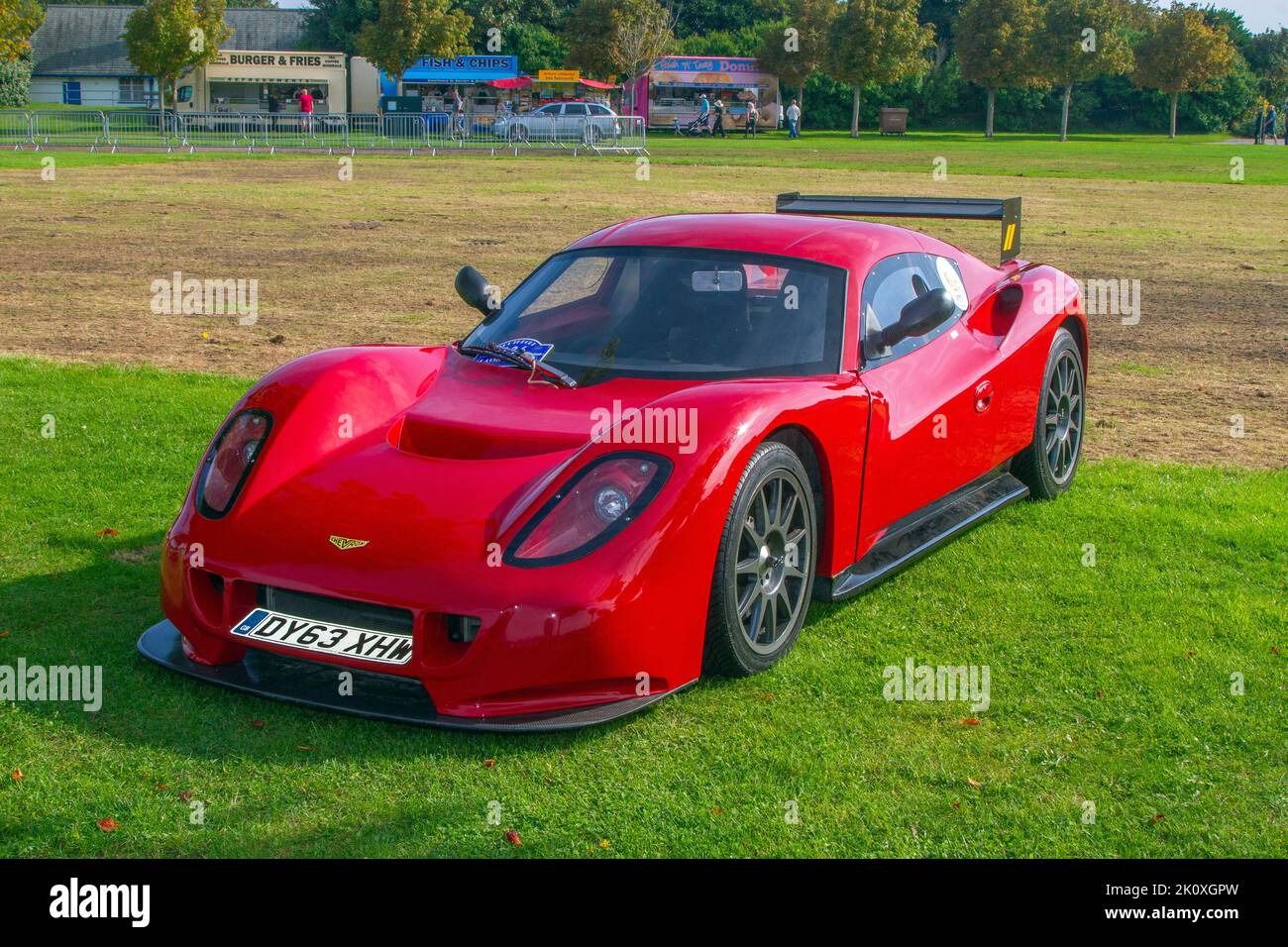2010 Red CHEVRON SR8 2000cc petrol; at the Southport Classic car and Speed event in Victoria Park, UK Stock Photo