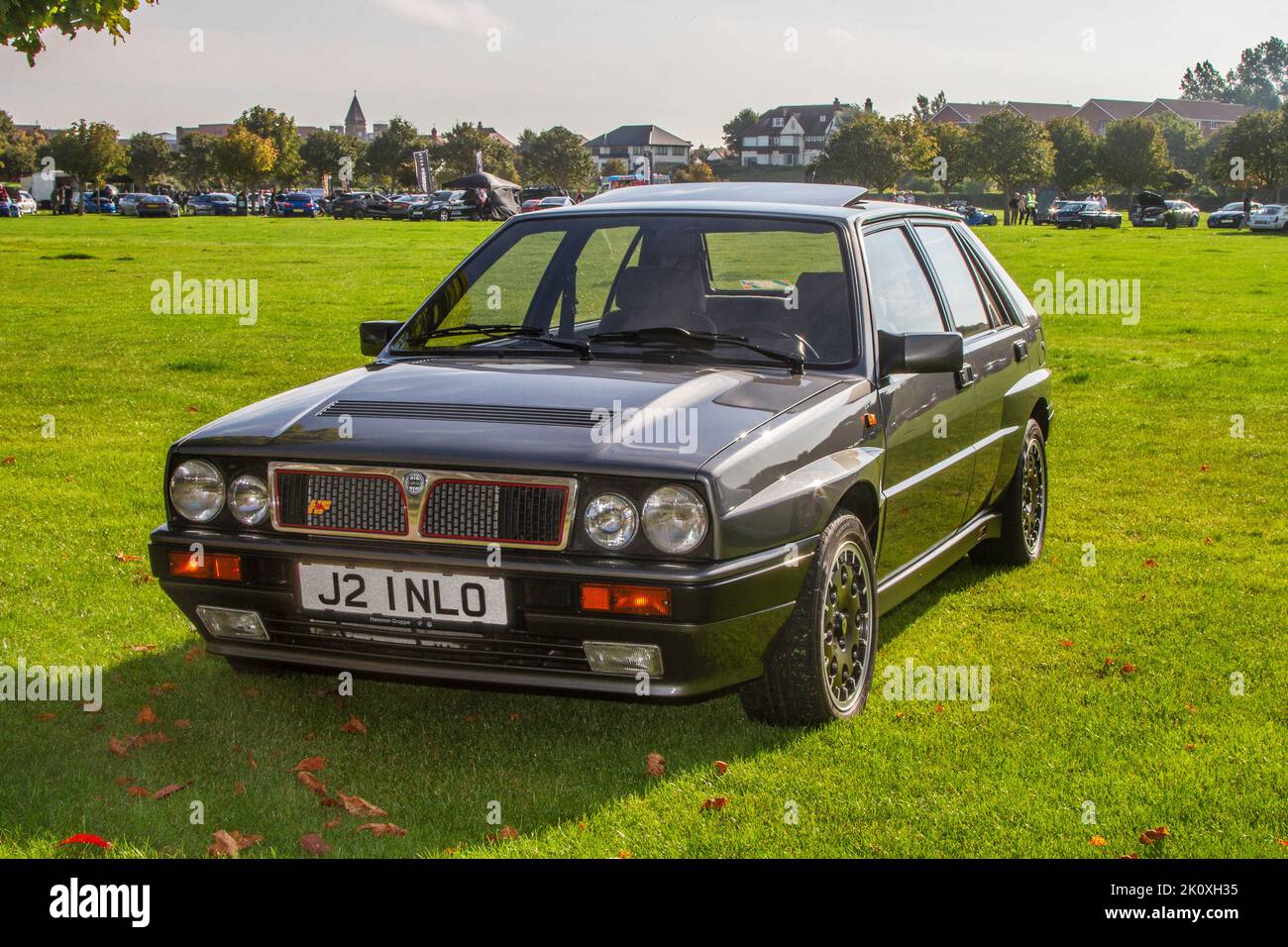 1991 nineties 90s, LANCIA DELTA HF INT 16V 2000cc Petrol 5 speed manual at the Southport Classic car and Speed event in Victoria Park Stock Photo
