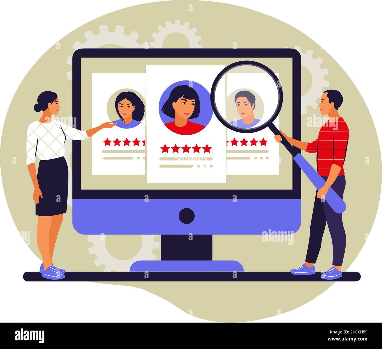 Job hunt concept. Job interview, employment process, choosing a