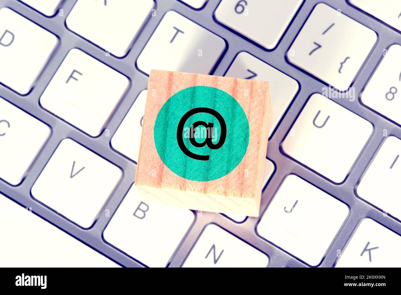 A computer and @ symbol for email Stock Photo