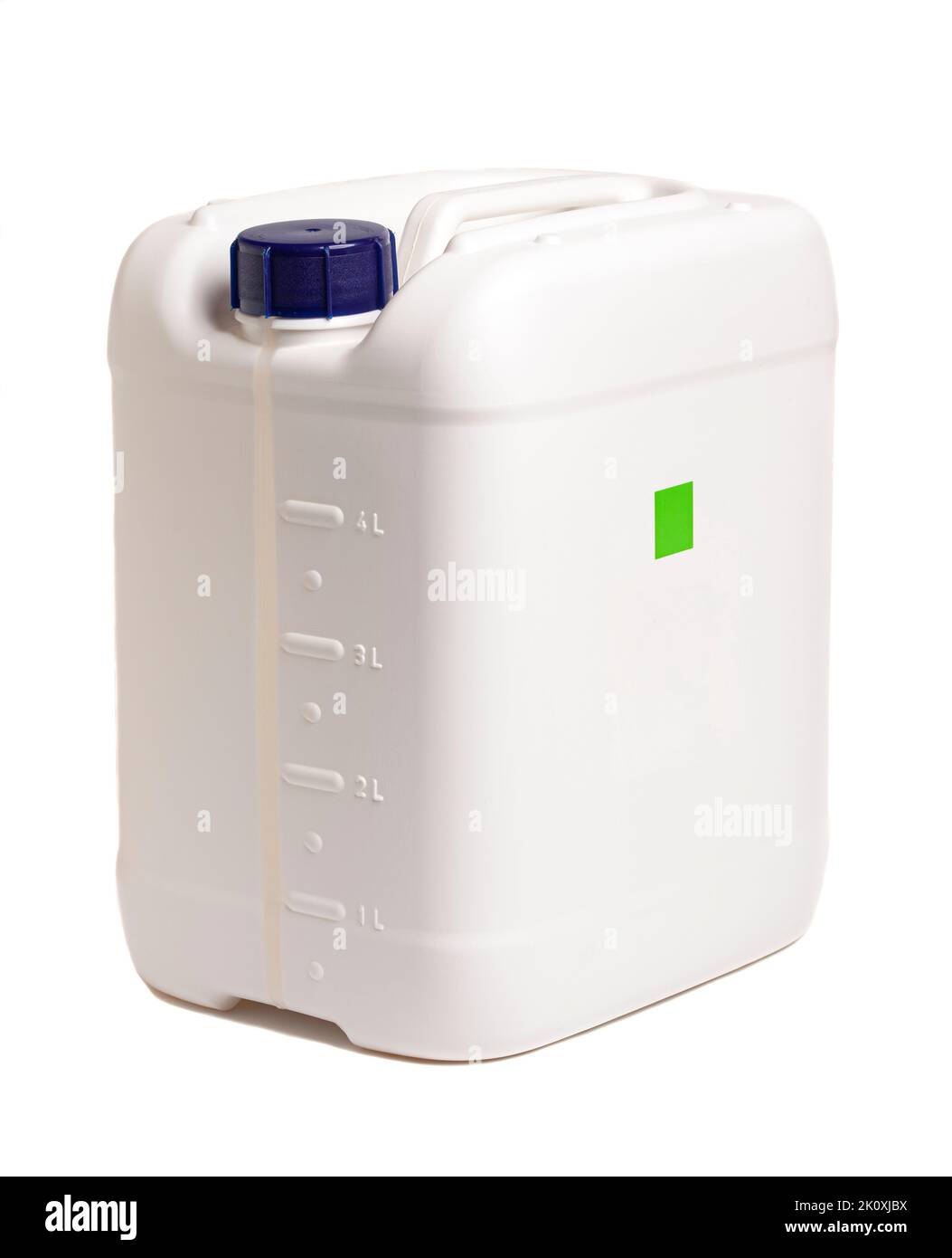 White plastic canister isolated on white background Stock Photo Alamy