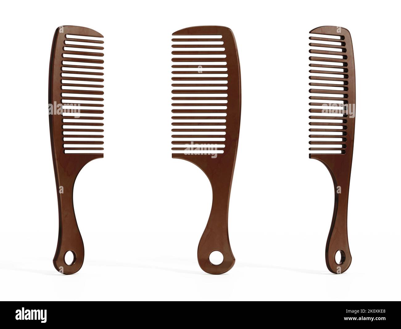 Women's combs isolated on white background. 3D illustration. Stock Photo