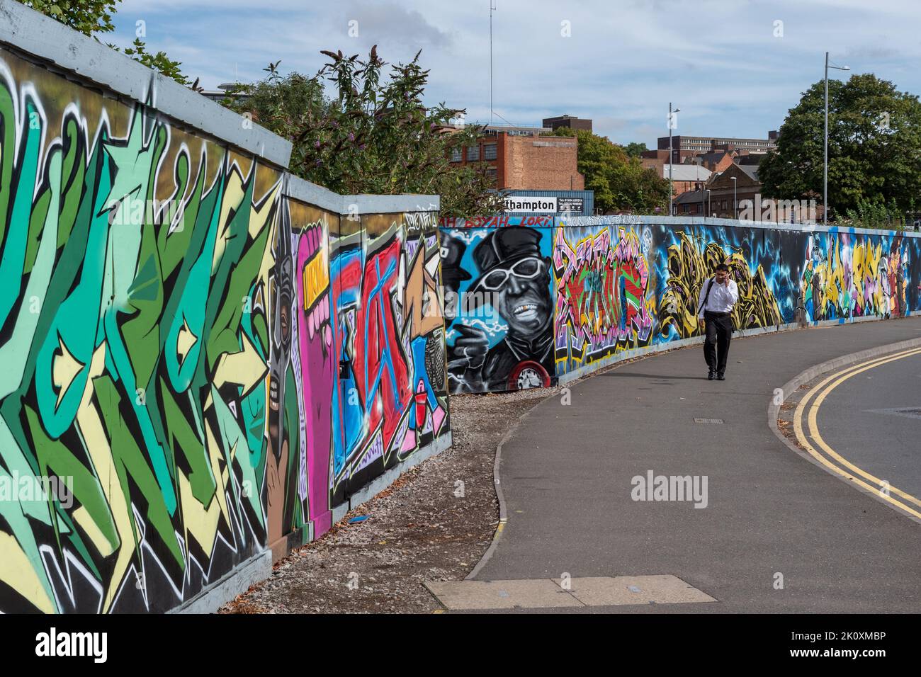 Colourful urban art installation by the local group Wall Games