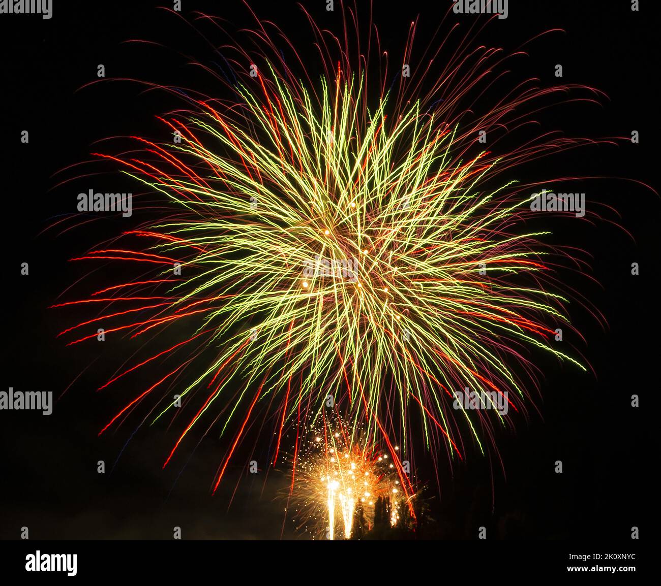 fireworks, Vichy, Allier, Auvergne-Rhone-Alpes, France Stock Photo