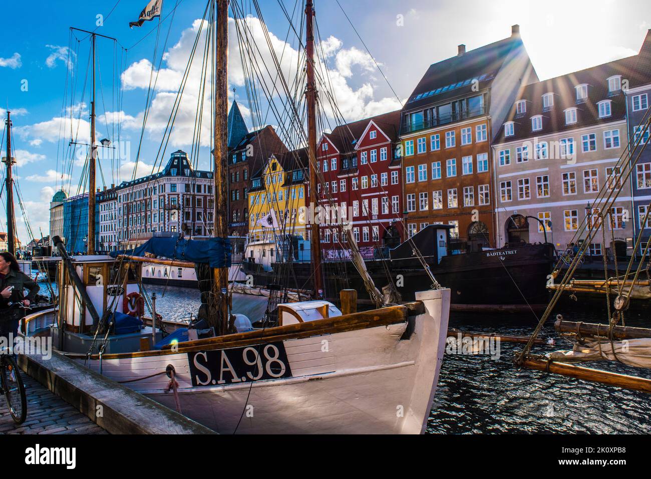 Nyhavn Canal - Copenaghen Stock Photo