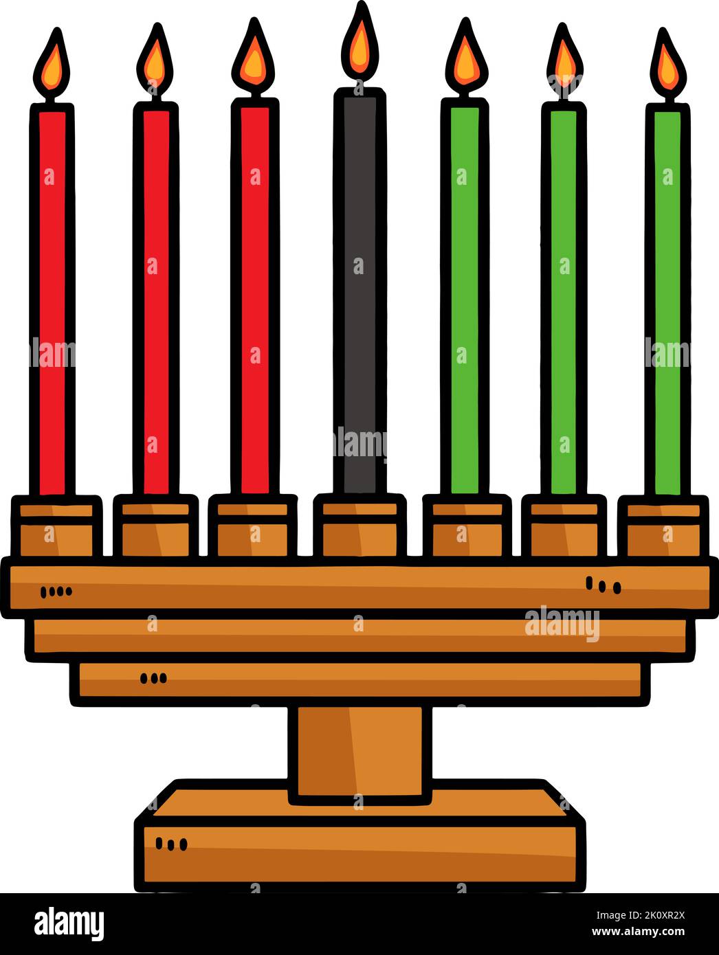 Kwanzaa Kinara Cartoon Colored Clipart  Stock Vector