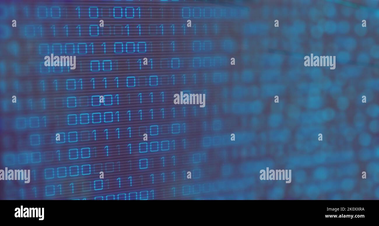 Image of binary coding data processing over numbers changing and ...