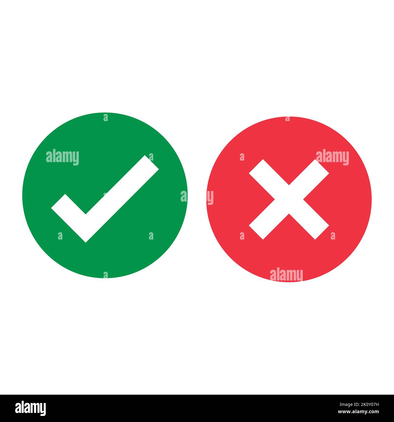 Approve and negative check mark icon Stock Vector Image & Art - Alamy
