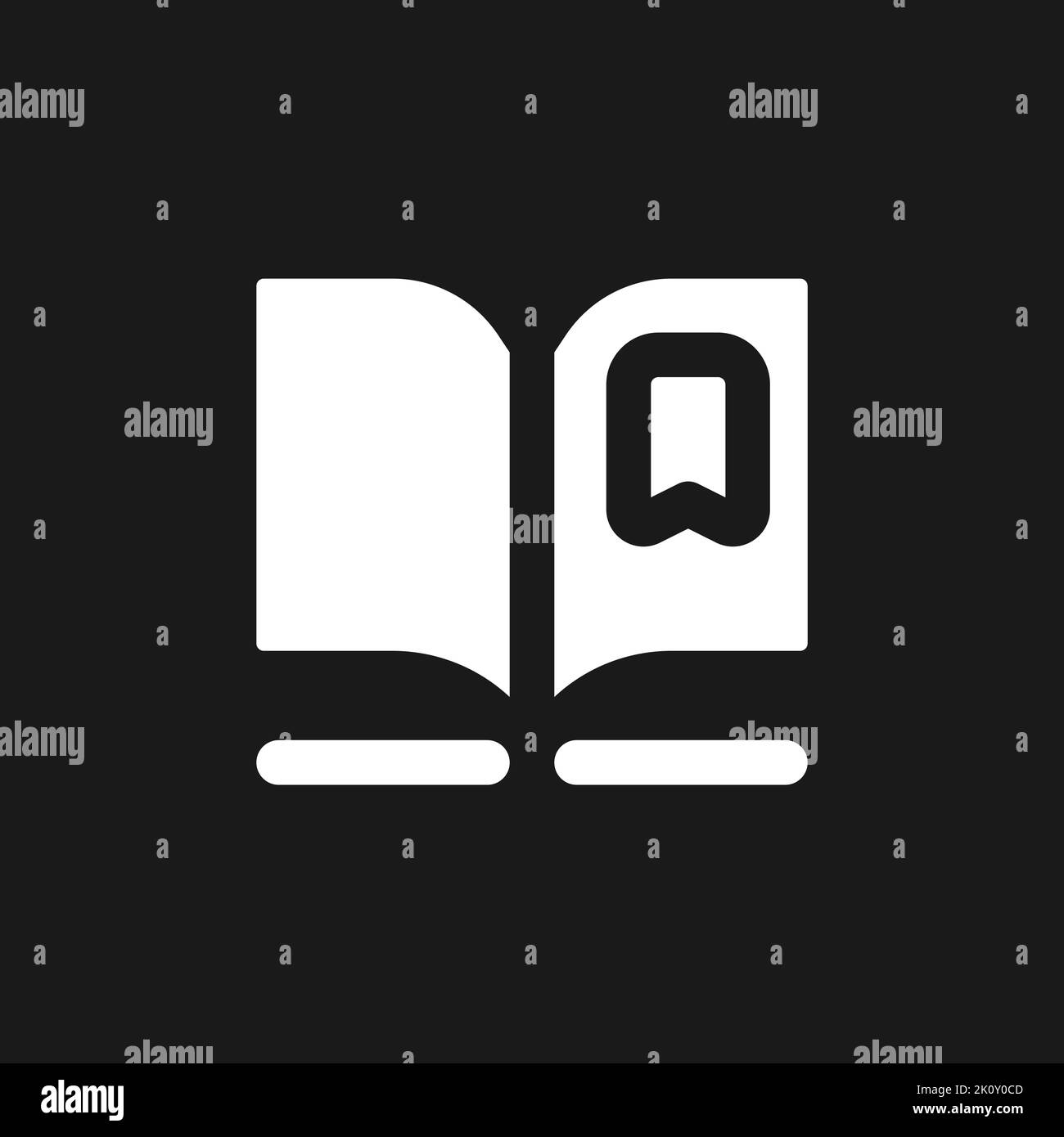 Reading e book dark mode glyph ui icon Stock Vector