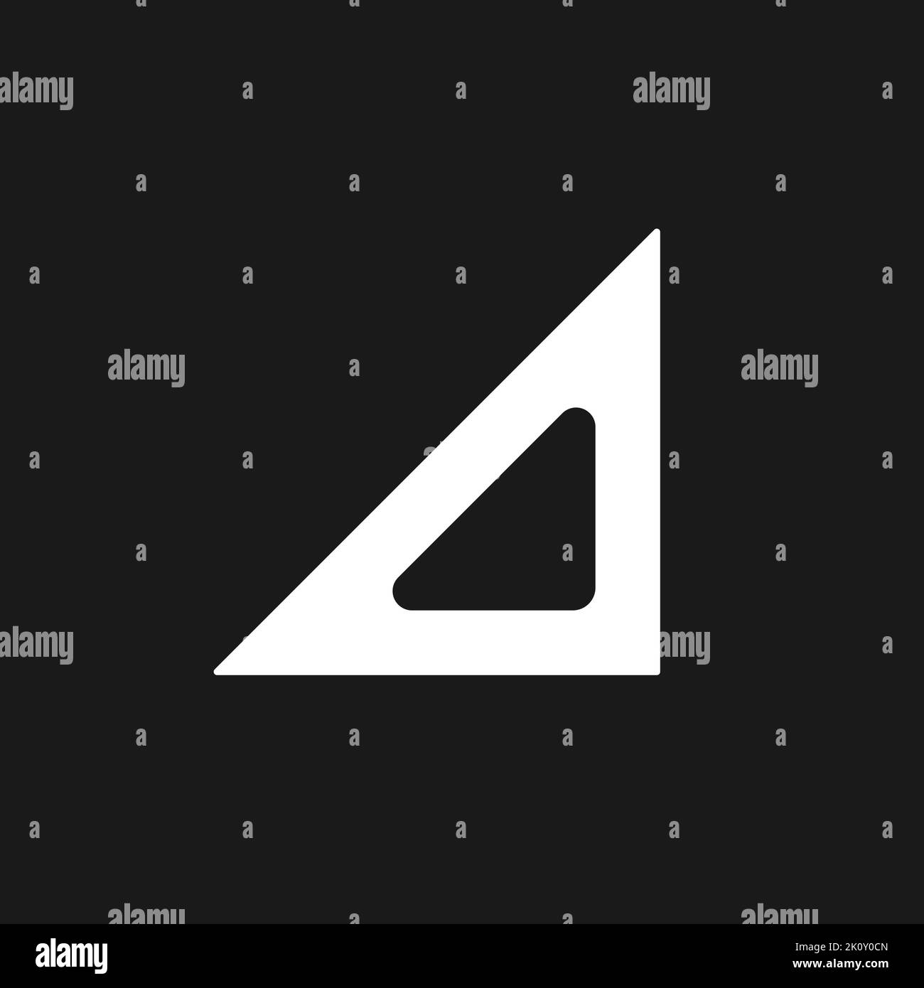 Rectangle ruler dark mode glyph ui icon Stock Vector