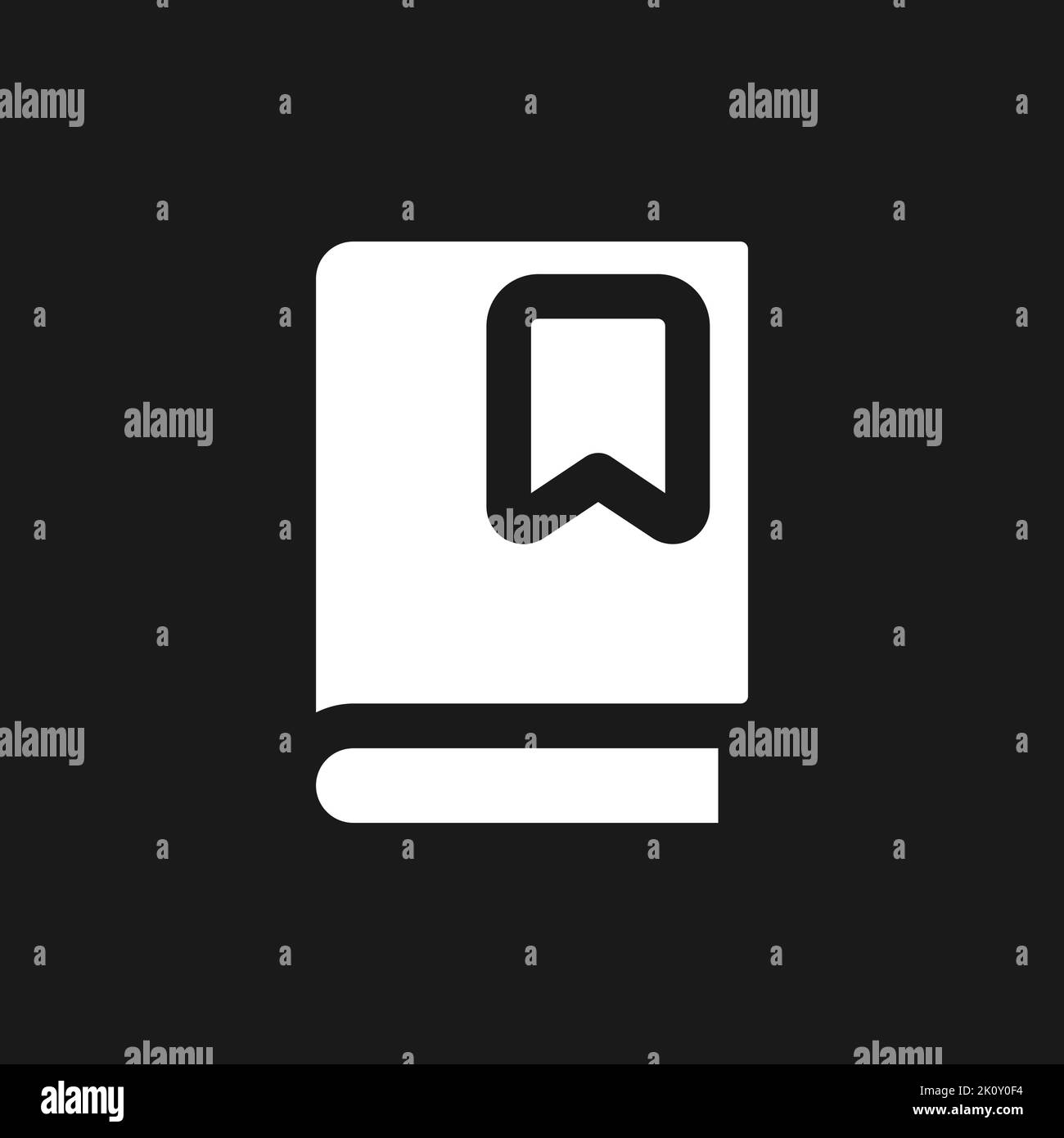 Saving book for future dark mode glyph ui icon Stock Vector
