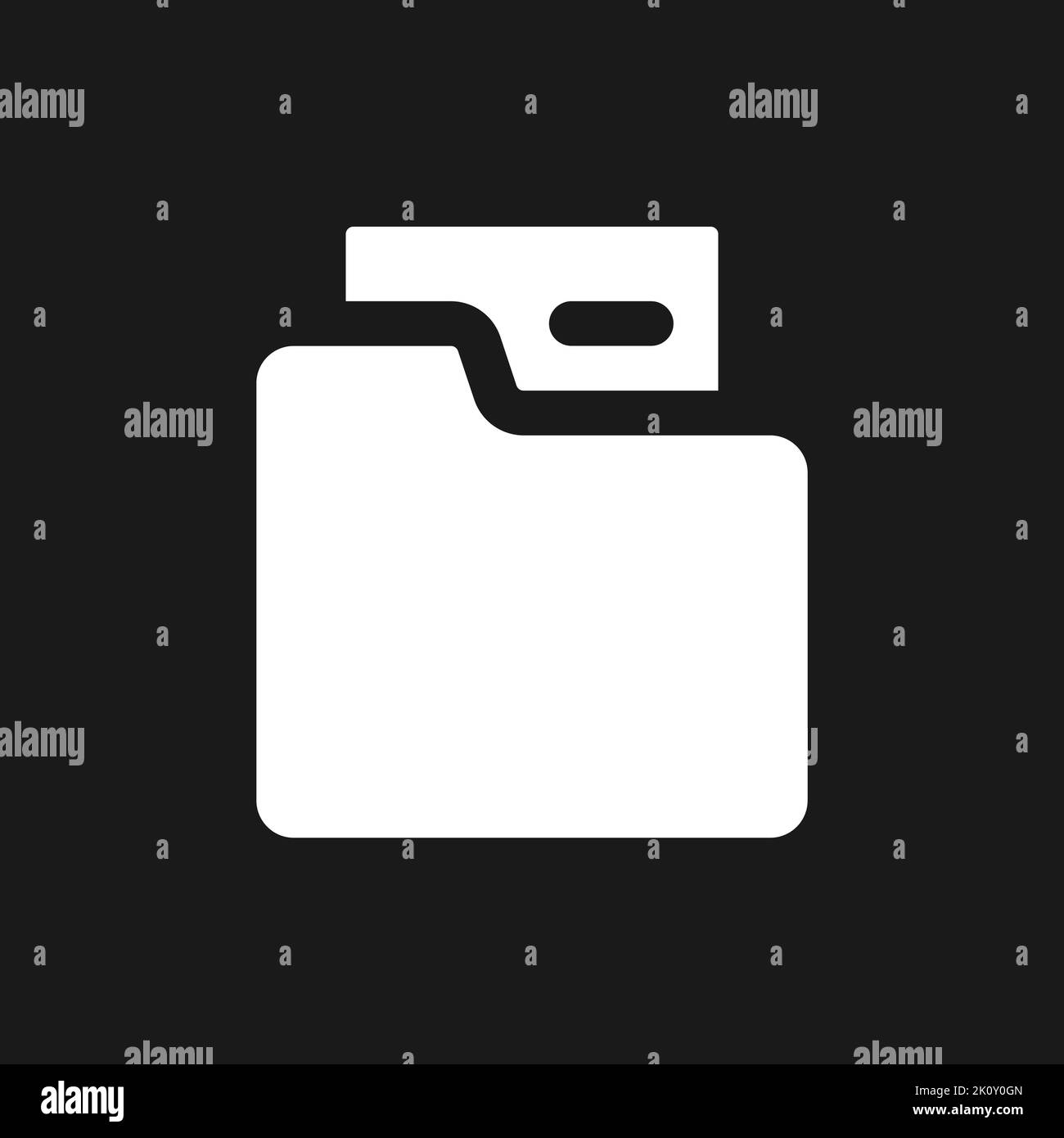 Folder dark mode glyph ui icon Stock Vector