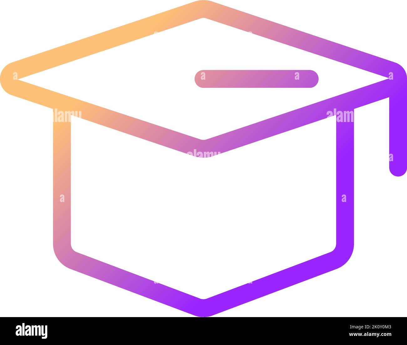 Mortarboard hat pixel perfect gradient linear ui icon Stock Vector