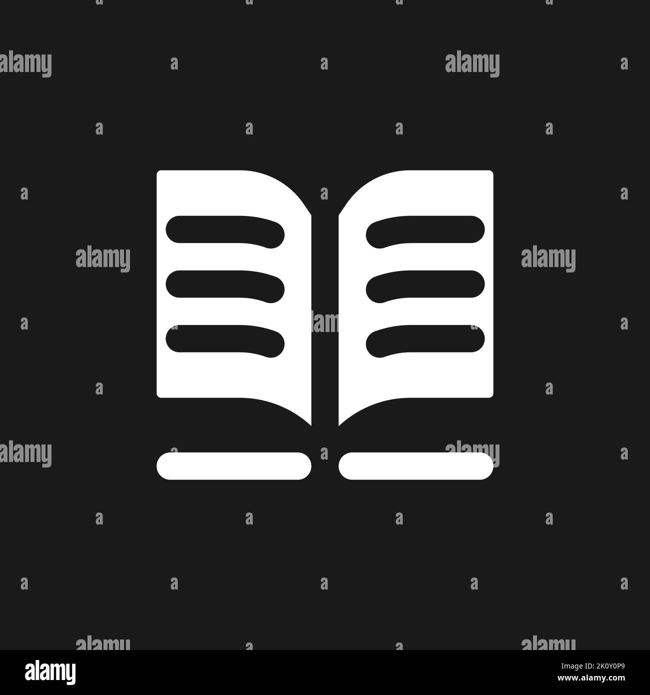 Public library dark mode glyph ui icon Stock Vector