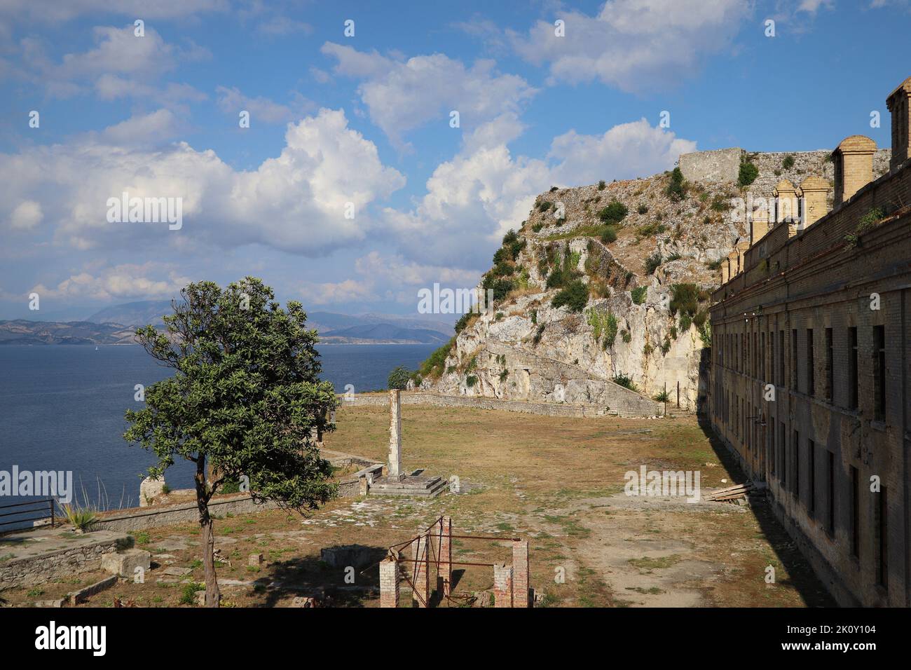 The old Venetian fortress of Corfu town, Corfu, Greece Stock Photo