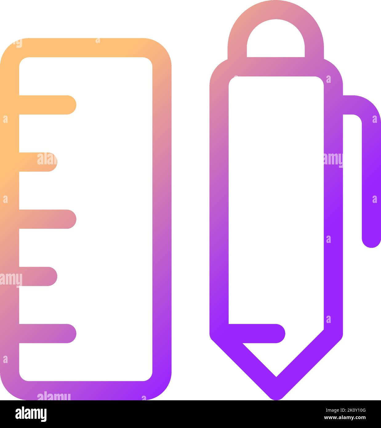 School stationery pixel perfect gradient linear ui icon Stock Vector