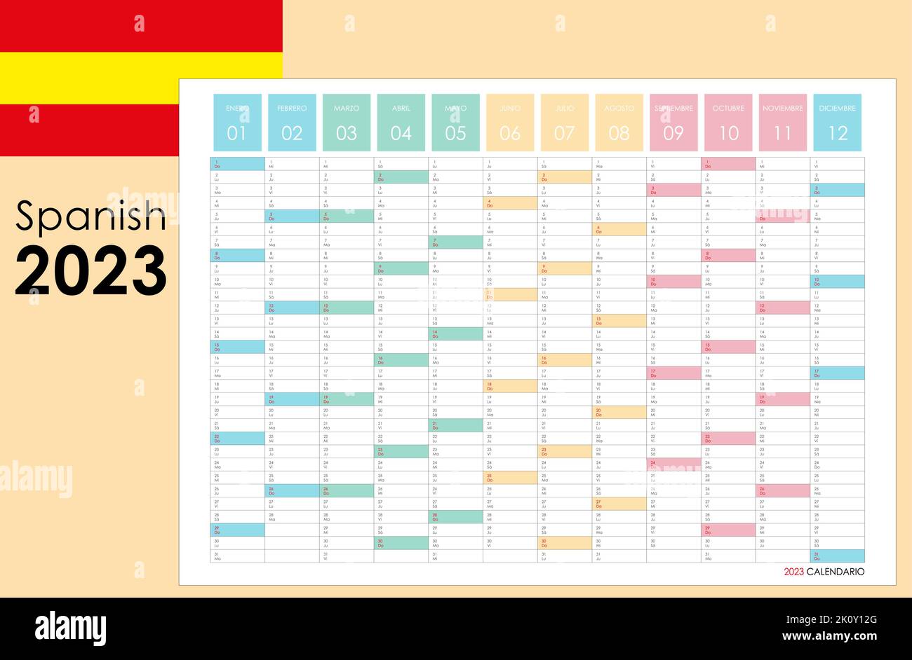 2023 planner. Standard horizontal format calendar and simple style ...