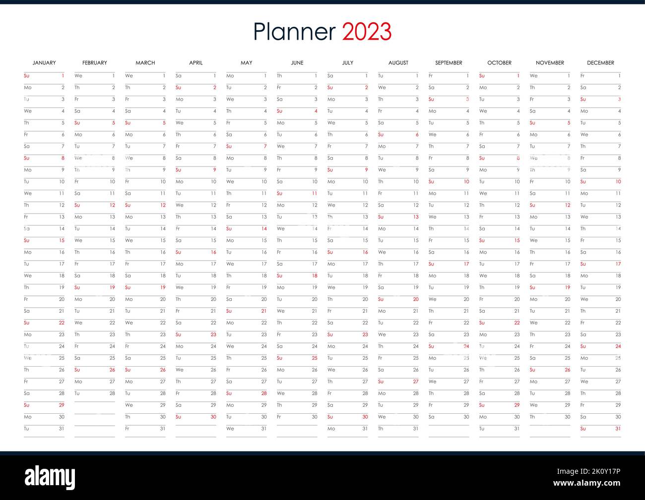 2023 year planner, calendar. Wall organizer, yearly planner template