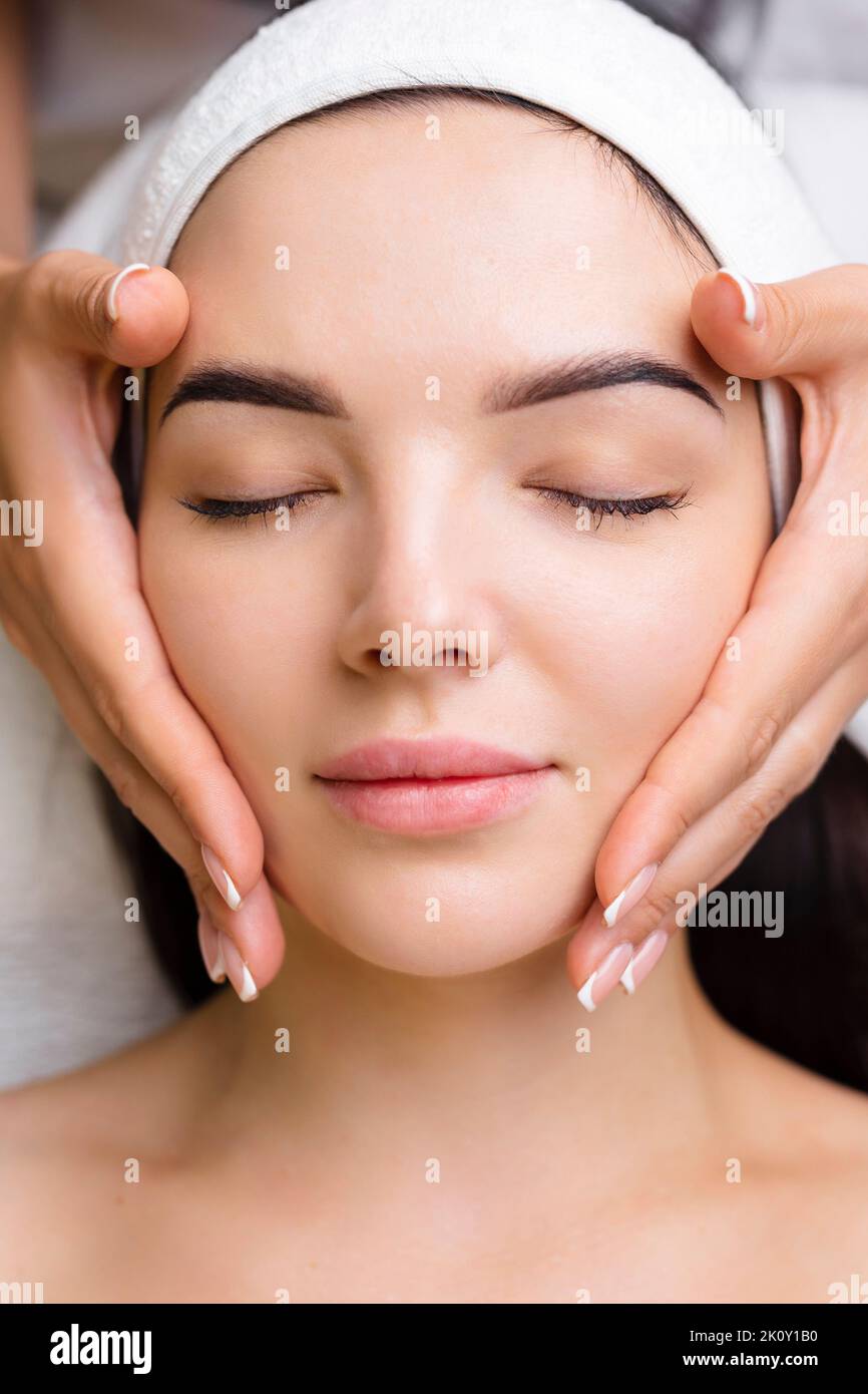 Professional Anti Aging Facial Massage Action Relaxing Facial Treatment At Spa Relaxing And