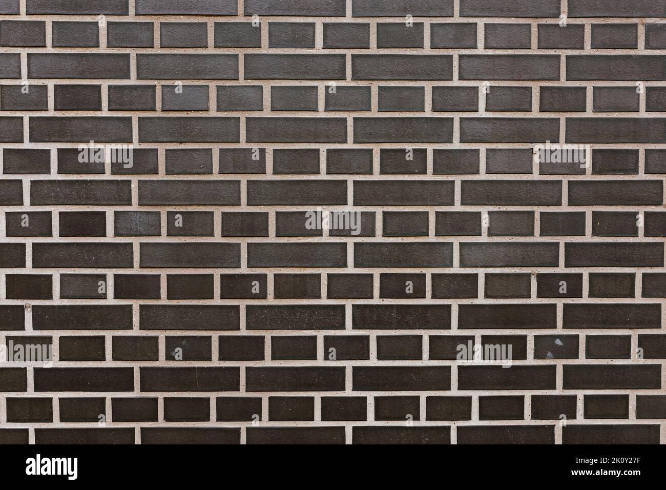 Black clinker brick wall background Stock Photo