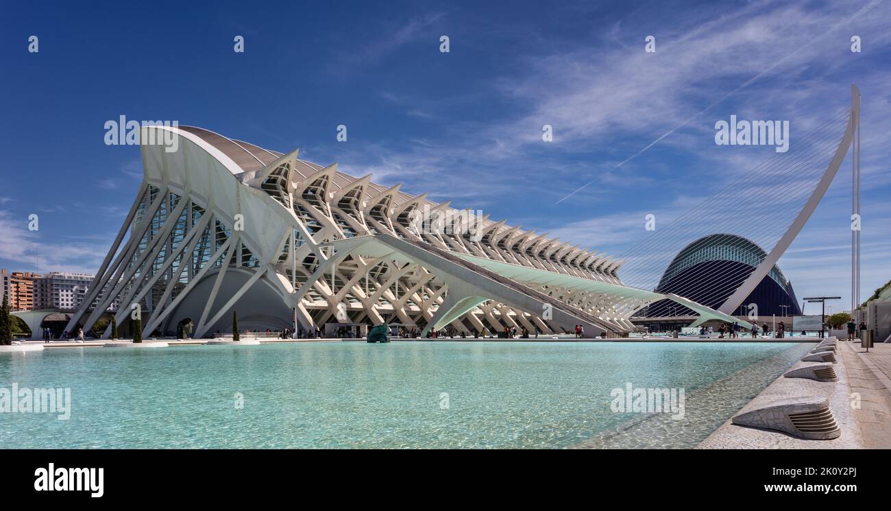 City of Arts and Sciences (Ciutat de les Arts i les Ciències) in Valencia, Spain. Stock Photo