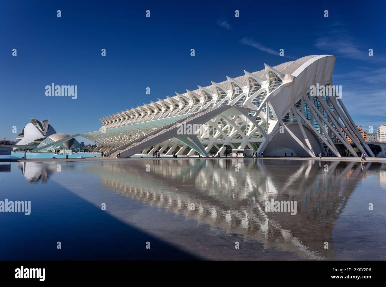 City of Arts and Sciences (Ciutat de les Arts i les Ciències) in Valencia, Spain. Stock Photo