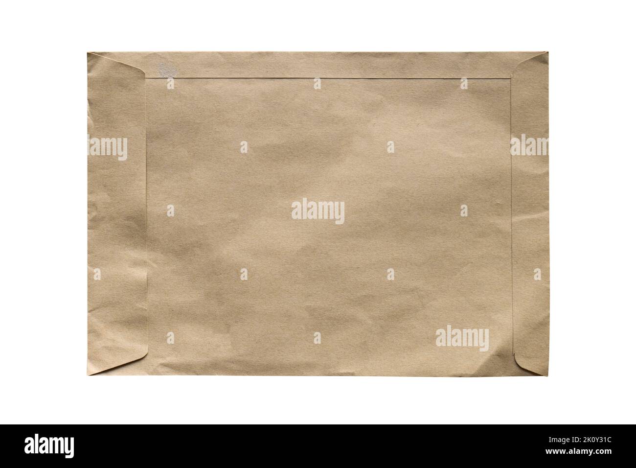 Brown paper envelope isolated on white background. Object with clipping path Stock Photo