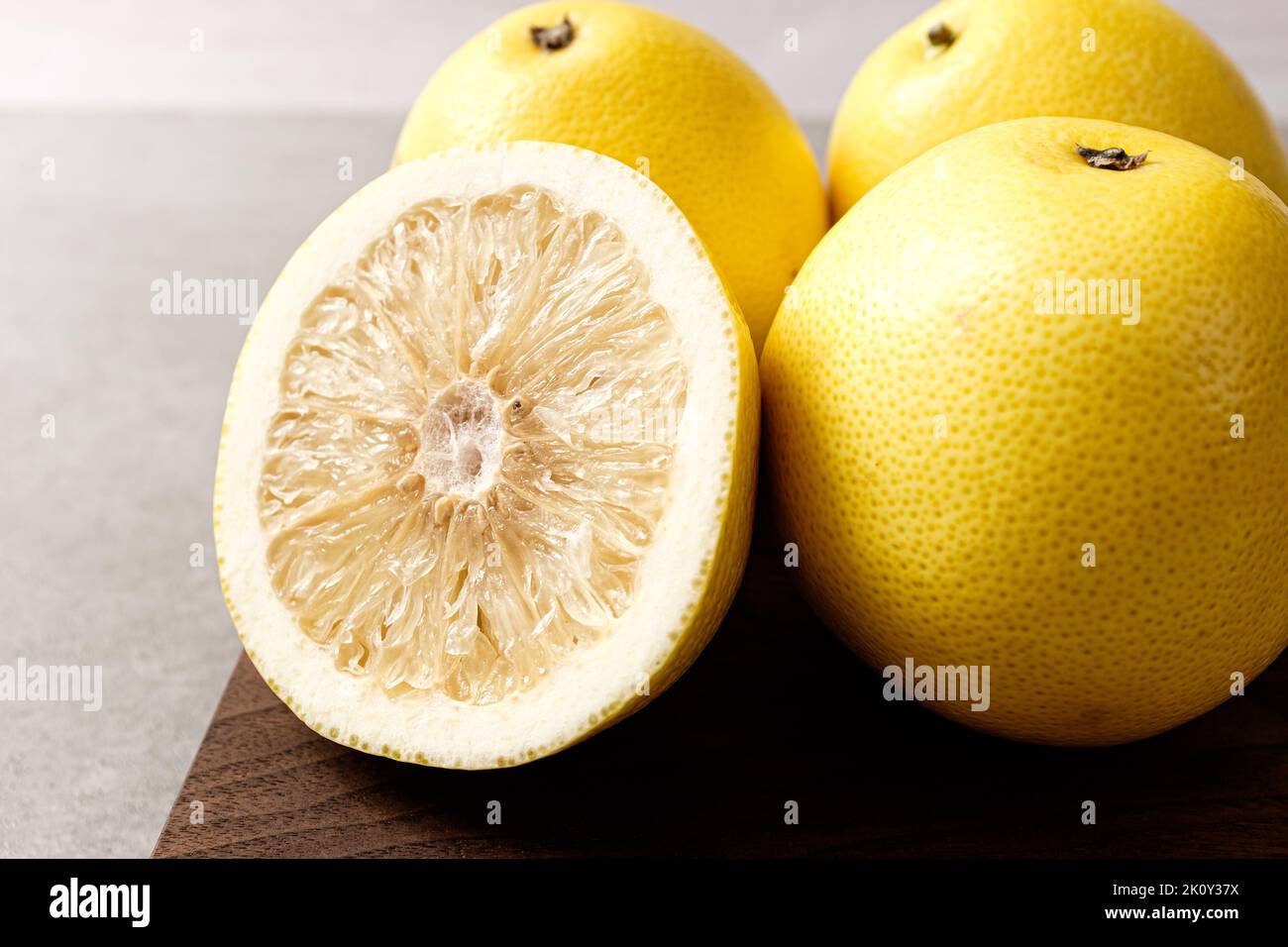a variety of grapefruit. sweet and sour fruit. yellow fruit Stock Photo