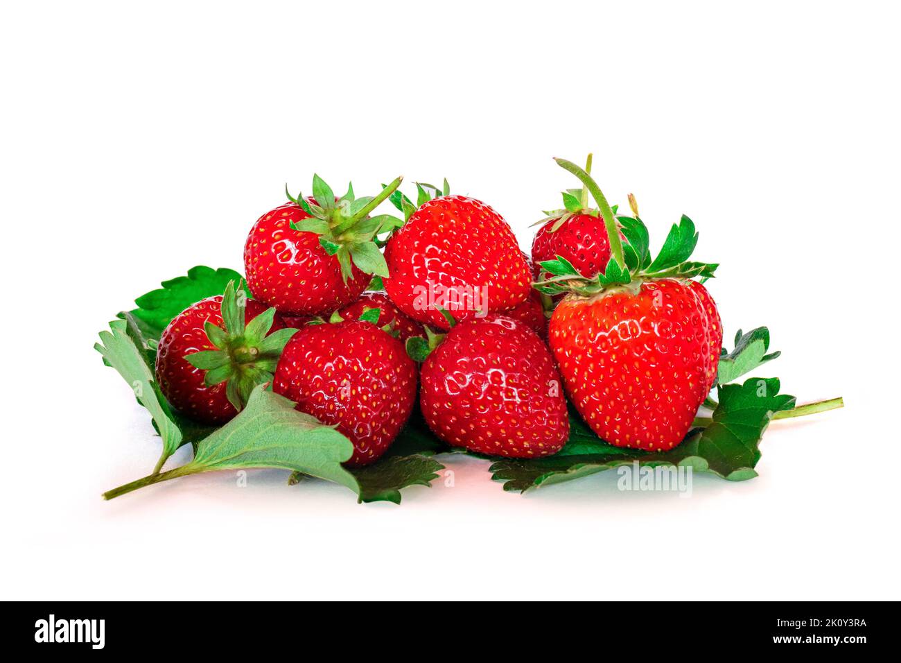 Fresh red strawberry isolated on a white background include clipping path. Stock Photo