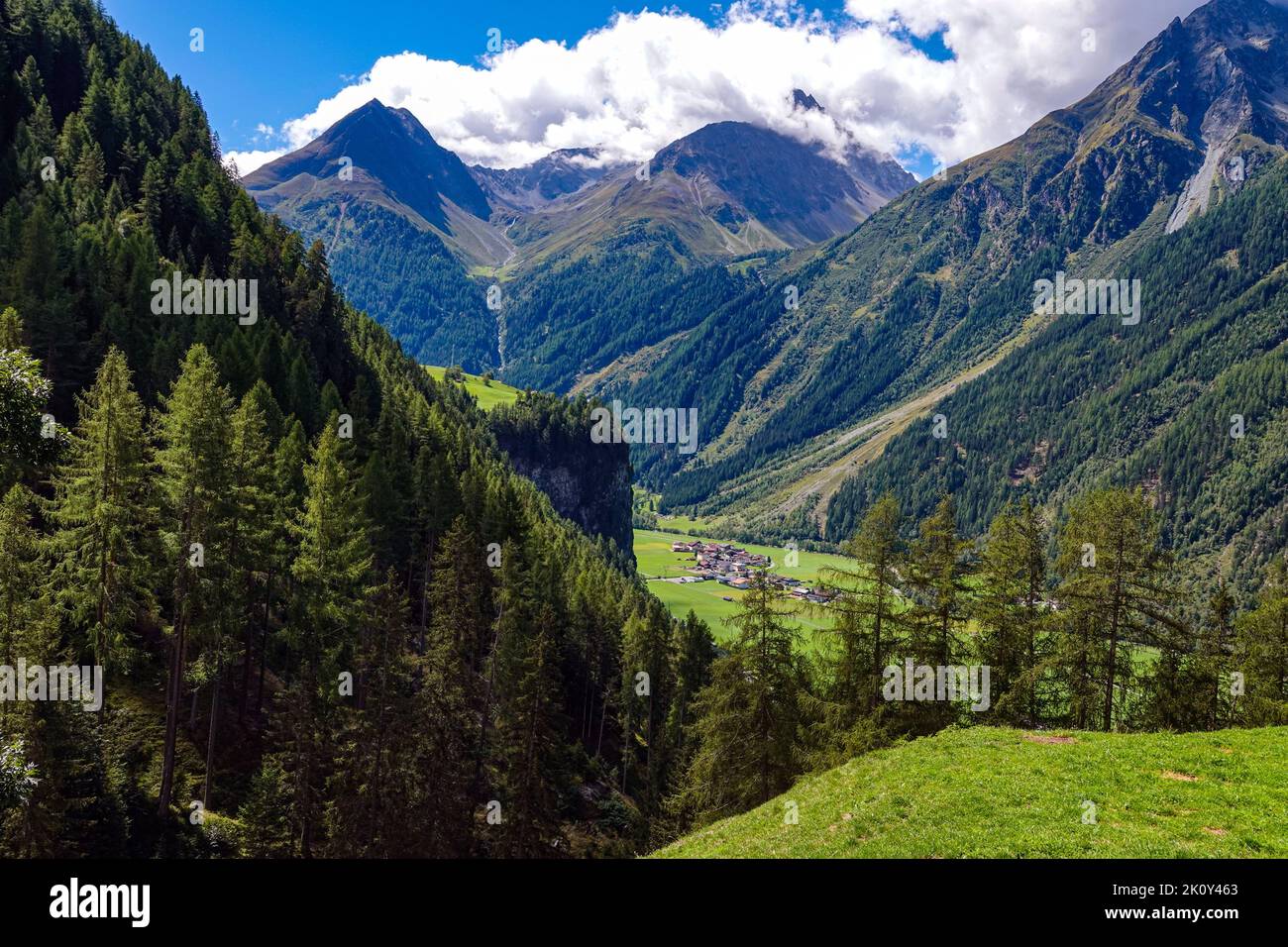 Langenfeld, in the Otztal Valley, the Tirol, Austria, EU, the European Alps Stock Photo