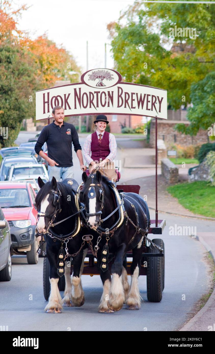 Hook Norton Brewery Horses delivering Beer to the local Pubs Hook
